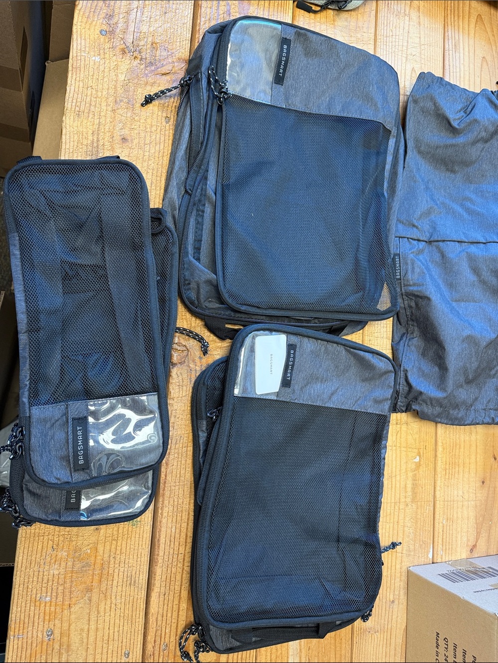 BagSmart Gray Travel Packing Cubes Set - Gray/Black